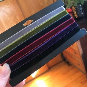 Dark velvet chokers, set of 6! (Never worn)